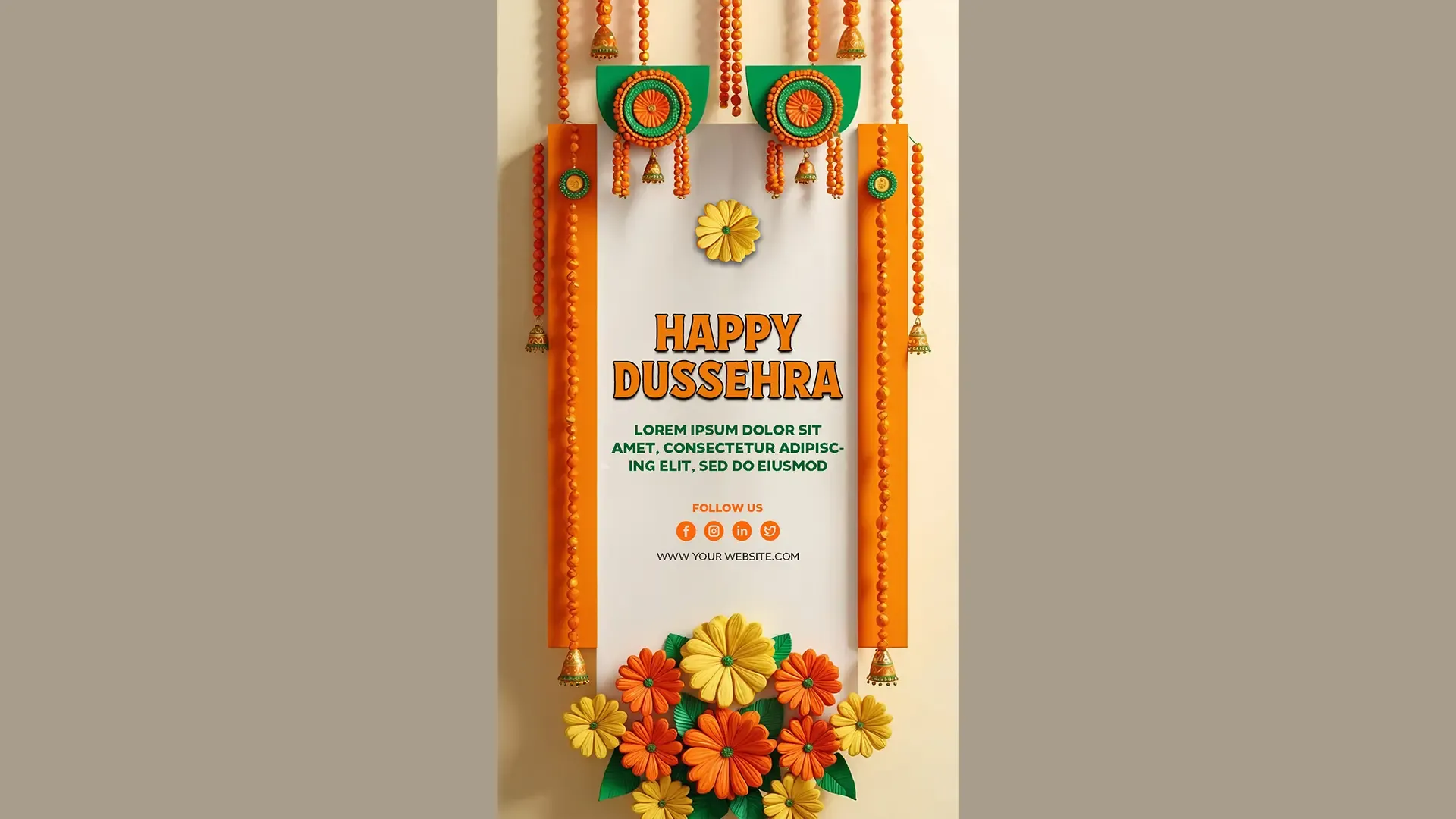 Decorative Lamp Happy Dussehra Card for Instagram Story image